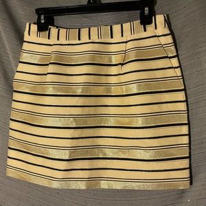 J. Crew Glittery Cream/ Gold Mini Skirt‎ Size 2